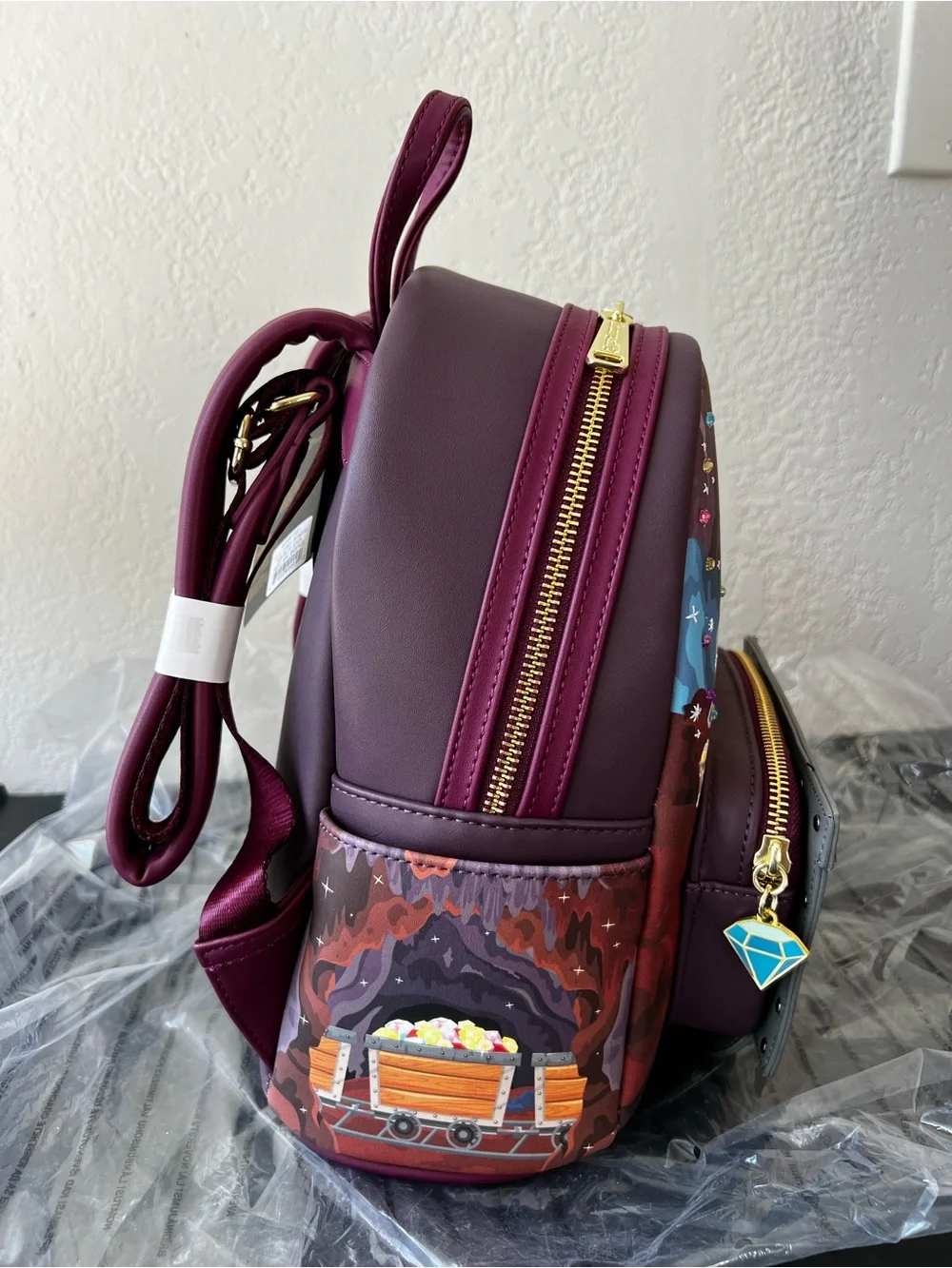 Loungefly Disney Snow White and the Seven Dwarfs Mine Cart Mini Backpack - NWT
